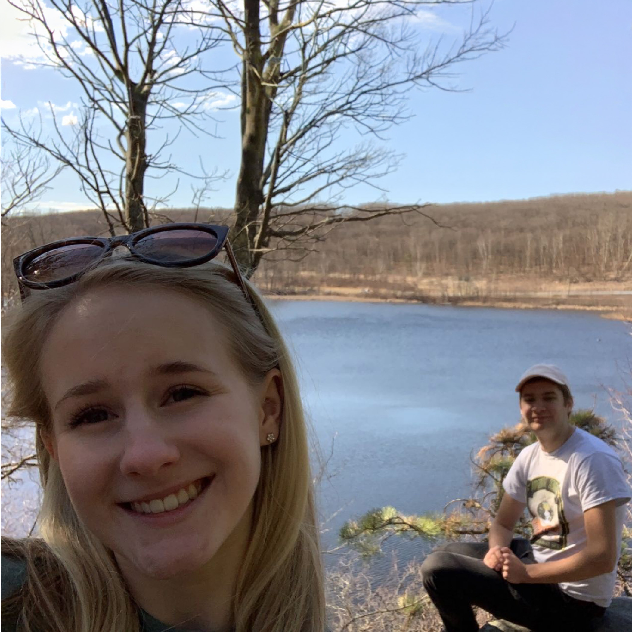 Jess and Ben sledding